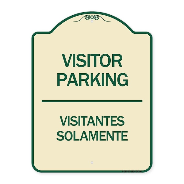 Signmission Bilingual Reserved Parking Visitor Parking Visitantes Solamente Alum Sign, 24" x 18", TG-1824-24300 A-DES-TG-1824-24300 - main